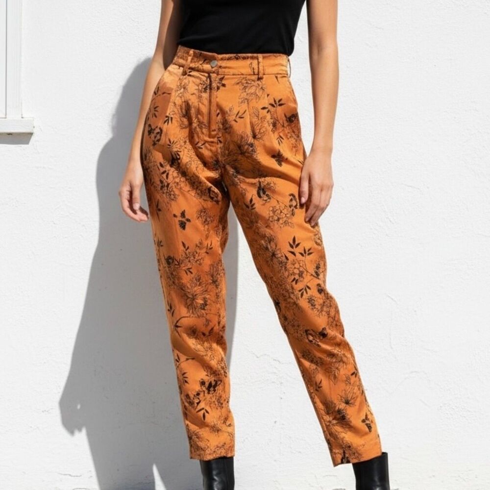 House of Harlow 1960 x Revolve Floral Satin Tapered Ankle Pants Women’s XS